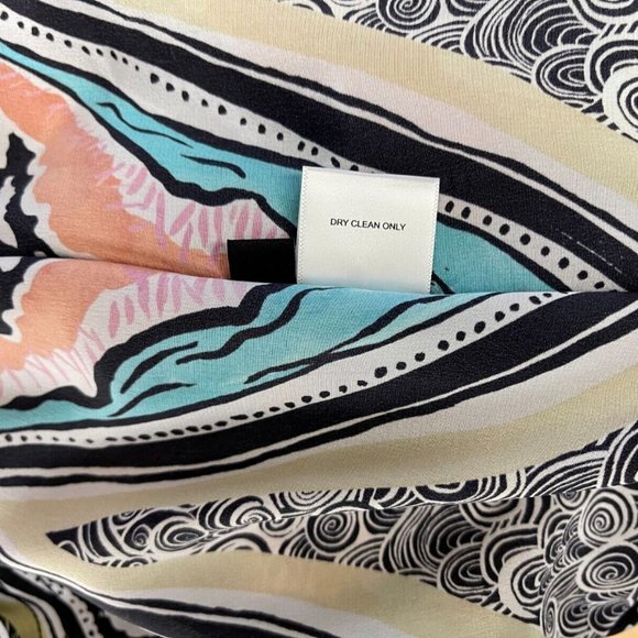 Jim Thompson‎ Silk Short Wrap Kaftan Women 10 NWOT Hi Low Abstract Tunic Top - Picture 11 of 12